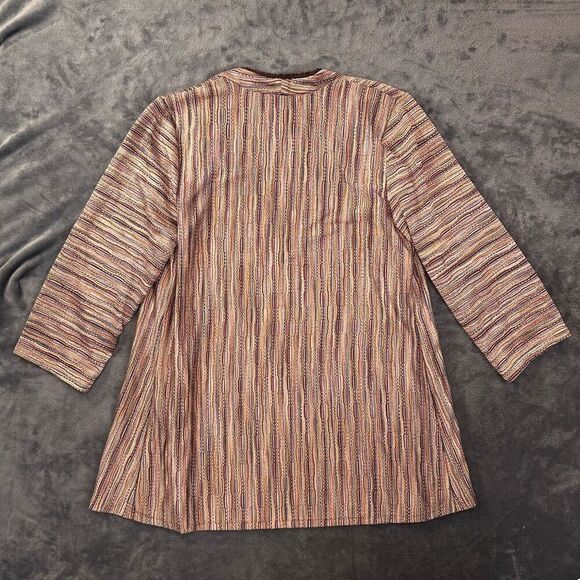 Peck & Peck‎ Open Front Cardigan Women’s L Bronze Multicolor Woven Bohemian - Picture 4 of 8